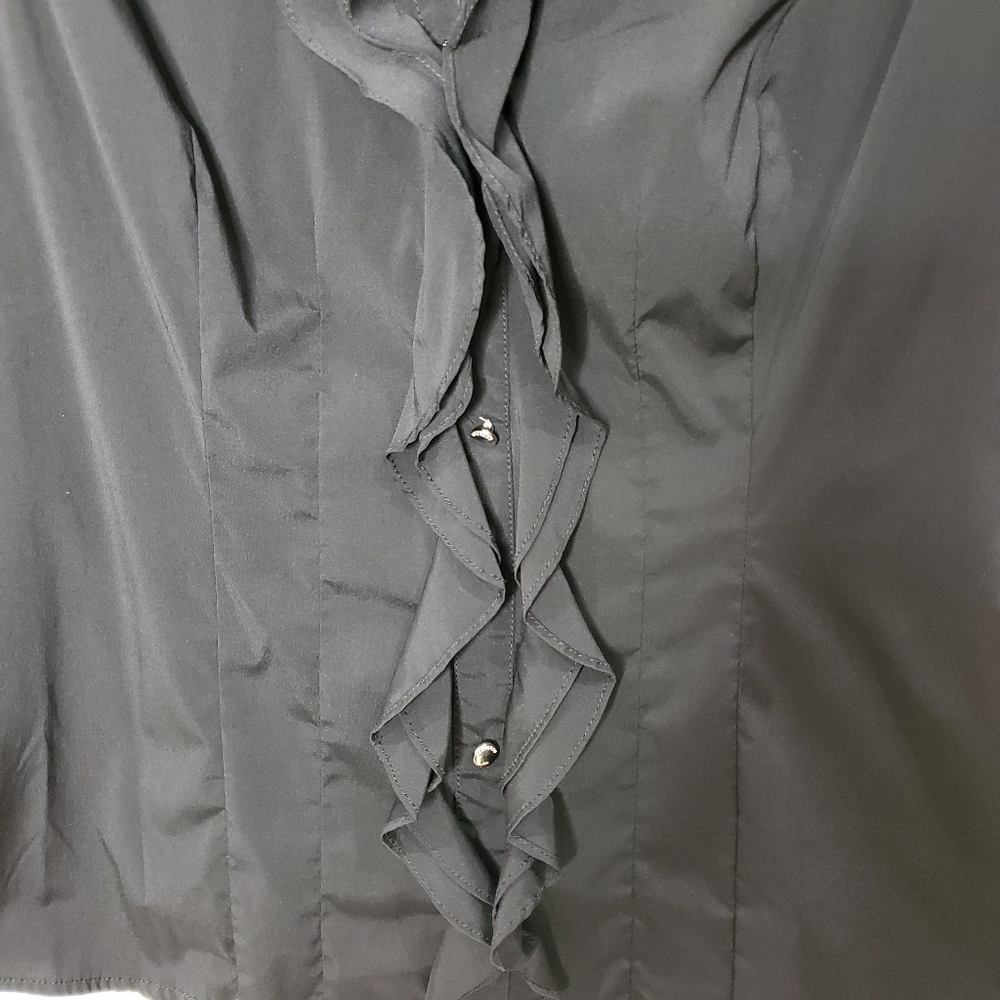 EXPRESS Elite Stretch Ruffle Blouse - Picture 3 of 7